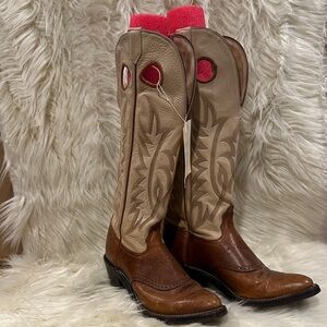 Tony Lama Brown and Tan Cowboy Boots